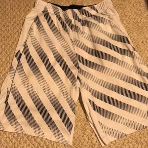 Nike Dri-Fit Athletic white w/ black stripe shorts
